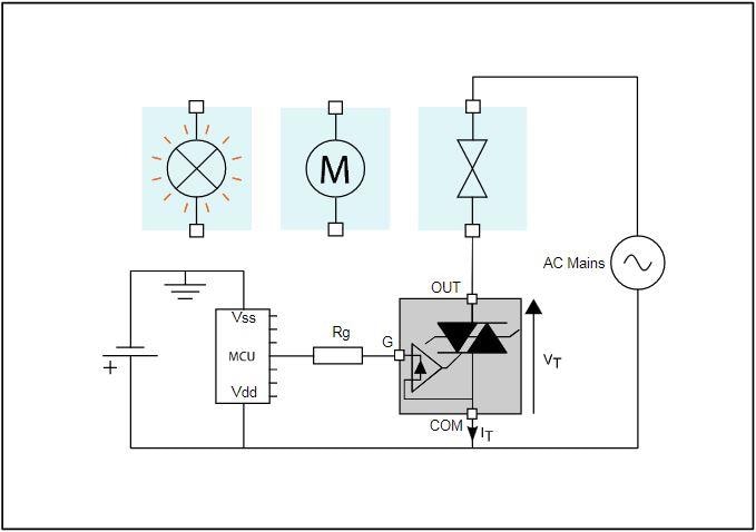 Schaltplan - STMicroelectronics ACS108-8TN AC-Schalter